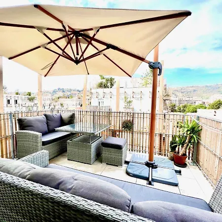 Riviera - Superbe 3 Pièces Avec Terrasse Plein Sud Et Parking- La Terrasse Du Jardin Du Ray Appartement *